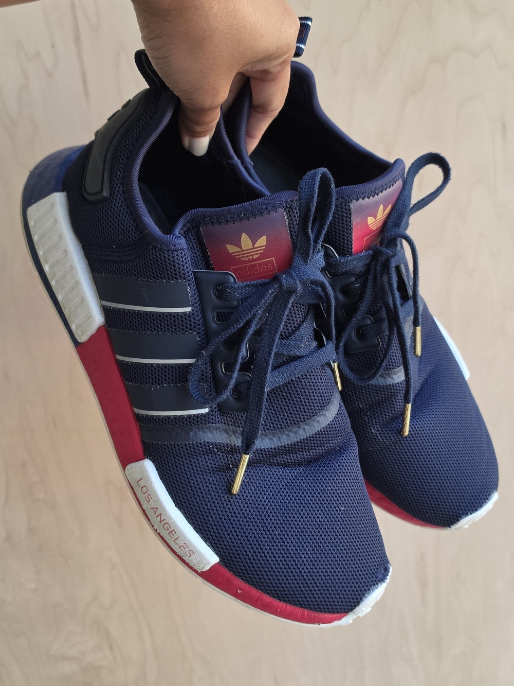 Adidas Men’s Navy Blue NMD Runners with Red Accents